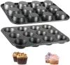Moldes 6/12 xícaras de cupcakes quadrados pan muffin bandeja de bandeja de molde de bolos de muffin panela de aço carbono pan de stick uns stickware 657
