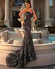 Runway Dresses Elegant Mermaid Celebrity Sequins One-Shoulder Sweetheart Sleeveless kjol för kvinnor Slim Fit Dress Evening Party