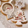 Moldes Cutter de biscoito de balanço de Natal e carimba plástico boneco de neve plástico floco de neve de natal árvore de fondant biscoito bolo decoração de assadeira de cozimento