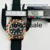 Relojes Reloj Watch Mens Watch Rainbow Bezel Automatic Mechanical Watchs Rubber Strap Montre de Luxe Wristwatch pour hommes 40 mm