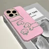 Mobiltelefonfodral enkla rosa korvhundfodral lämplig för iPhone 15 Pro Max 14 13 Pro 13 Pro Max 15 Plus 15 Pro Acrylic Hard Phone Case J240426