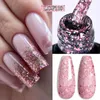 Nail Polish LILYCUTE 7ml Pink Glitter Sequins Gel Nail Polish Laser Sparkling Semi Permanent Nail Polish Soak Off UV LED Hybrid Nail Varnish Y240425