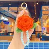 Keychains Bouquet Kniiting único para mujeres llaves llaves de flores tejidas de rosa