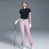 Pants Love Golf Women Golf Flared Trousers Female Elastic Split Golf Pants Ladies Fiess Casual Sports Pants Summer Thin Sweatpants