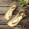 Casual Shoes Women Beach Sandals 2024 Summer Simple Solid Outside Toe For Bekväm damer stor storlek 43