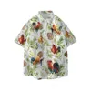 Mäns avslappnade skjortor Jumeast Rooster Turkiet över hela utskriften Män Hawaiian Aloha -skjortor Vintage Streetwear Beach Loose Blue Chicken Clothing 240424