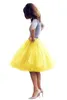 High Street Yellow Women Tulle Multi-Layers Skirts For Party Short Fashion Adult Elastic Waist Female Tutu Skirt Po Shoot 240425
