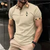 Męskie koszulki męskie męże męskie odzież z krótkim rękawem Magia w kolorze cyfrowym nadrukowane koszulka polo Business Casual Q240426