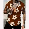 Casual shirts voor heren Nieuwe Hawaiiaanse shirts 3D -print Flower Fashion Korte mouw Cool Streetwear Shirts Mens Summer Aloha Shirt Casual Graphic Tops 240424