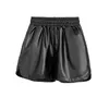 Shorts femminile 2023 Donne Black PU Shorts in pelle Pun inoltre in pelle larga in pelle corta inverno di alta qualità Shorts sciolte di alta qualità 3xl y240425