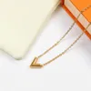 Net Red Same Titanium Steel Korean v Letter Necklace Womens Ins Style Simple Design High Class Collar Chain