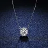 Sterling Sier S925 Pendant 1 Moissanite Necklace Womens Fashion Luxury Round Package Sier Pendant Collar Chain