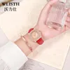 Mira a la estudiante femenina elegante y elegante reloj de cuarzo impermeable coreano Reloj