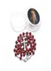 12st Random Color Rose Scented Parfym Wood Rosary Beads Inri Jesus Pendant Halsband Katolska religiösa Jewelry Christmas Gift2405677