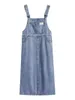 Casual Dresses Loose Women Suspender Denim Bleached Japanese Style Do Old Hipster Slouchy Preppy Students Sweet Harajuku Vestido