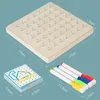 Early Education Math Puzzle Geometric Figure Teaching Aids Educational Pattern Cards Graphic Creative Toy Wooden Nails Board