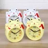 Desk Table Clocks Creative Cartoon Lucky Cat Alarm Clock Mini Table Decoration Student Cute Plastic