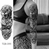 Tatuagem Transferência de braço completo Tattoo Tattoo Lady Gun Eye Flor Tiger Lion Skull Eagle Mulheres Corporar perna adesiva à prova d'água Man manga totem 240427