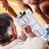 Basketball a doppio lato basket per appunti di strategia di strategia, tavola di coaching da basket di basket del piano di gioco di gioco professionale