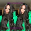 Yiwu Middle Part Long Curly Female Hair Big Wavy Black Star Wig