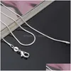 Chains 925 Sterling Sier Snake 1Mm Fashion Men Women Statement Necklaces Lobster Clasp Jewelry Accessories For Pendant 16 18 20 22 24 Dhmql