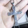 Anhänger Halsketten Mode Cross Style Halskette süße weibliche Kristall Zirkon S925 Silber Choker für Frauen H240426