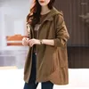 Women's Trench Coats Outerwear 2024 Spring And Autumn Loose Slimming Fashion Versatile Middle Aged Mom Western Style Casual Jacket