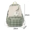 Школьные сумки милая девушка с решеткой туристическая сумка мода Леди Кавайи Книжный рюкзак