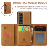 Cas 2 en 1 Cartes en cuir détachables Couvercle portefeuille de portefeuille pour Samsung Galaxy Z Fold 5 4 3 5G Fold4 Fold3 Magnetic Card Sac Board Board
