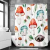 Cortinas de chuveiro cortinas de chuveiro estampadas em 3D Flores frescas Telas de banheiros plantas decoração de banheiro à prova d'água com 12 ganchos cortina de chuveiro