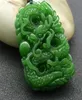 HXC Men Natural Green Jade Dragon Pendant Halsband Charm smycken Fashion Accessories Handcarved Man Luck Amulet Gifts2773026