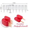 Moules 8 trous Silicone Moule de crème glacée Magnum Silicone Moule Diy Fruit Juice Pop Pop Cube Maker Plateau de glace Popsicle Moule de boulangerie Accessoire