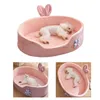 Cat Carriers Crates Houses Pink Pet Bed Dainable en Washable Dog Bed Soft Comfortabel en Warm Cat Bed Four Seasons 240426