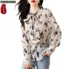 Camicette da donna S-2xl 2024 Donne a manica lunghe autunno elegante Lady Lady Work Shirt Shirt Cash-Up Wok Tops e