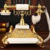 Accesorios Teléfono de estilo europeo Inicio Home Classical Old Fashioned Teléfono con FSK/DTMF Sistema ID de llamado Gold White