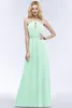 Casual Dresses Misshow Mint Green Solid Maxi Summer For Women Sexig Halter Neck Crystals Belt Beach Female Dress Evening Prom Party