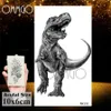 Trasferimento tatuaggio Ommgo Dinosaur Monster Fierce Totthoos Adesivo tatuaggi Roar Tyrannosaurus Rex Tattoo Custom Body Art Arm False Tataos Men 240427