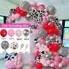 Украшение вечеринки 1Set Baby Shower Balloons Arch Garland Kit Silver Pink Natural Sand Cow Girl День рождения Air Globos Supplie