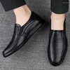 Casual Shoes Men's Designer Leather Fashion Comfortable Flat Work Plus Size Loafers