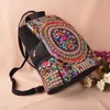 Backpack Style Canvas broderie Femmes ethniques Fleur à main