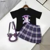 Popular Princess dress kids tracksuits designer baby clothes Size 120-160 CM Cartoon pattern printed T-shirt and pants lined short skirt 24April
