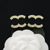 Luksusowe 18-karatowe złoto 925 Srebrne kolczyki Projektanci marki Klasyczne kolczyki retro butikowe wysokiej jakości małe diamentowe boks