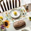 Table Cloth 4 pieces of floral mats 30X45CM linen table mats for spring parties used for wedding party kitchen decoration table mats 240426