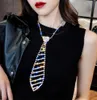 Sexy Diamond Tie Choker Long Necklace Neck Strap Neck Short Clavicle Chain Choker Women Gift For Party Anniversary2523651