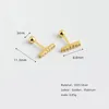 Studörhängen WALLME 925 Sterling Silver Minimalist Bar Zircon Spiral Bead Small Women Statement Gold Ear Bone Piercing Smycken