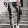 Herrbyxor attraktiva män Sweatpants Slim Fit Casual Jogger Contrast Color Cargo för jogging