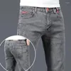 Herenjeans Koreaans denim merk mannen katoen casual vier seizoensbroek stretch slank fit dagelijkse dropship klassieke broek