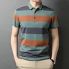 T-shirts masculins pour hommes à la mode polo à manches courtes en tricot à manches courte respirante et haut de gamme J240426