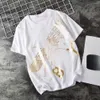 Boy shirt Trendy Brand Hot Stamping Slanted Eagle Wings Short Sleeved Pure Cotton, Loose Fitting Couple, Fashionable Sports Top Boy London shirt 885
