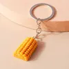 Keychains lanyards schattige simulatie groente sleutelhangers hars food maïs charmes sleutelhangers souvenir cadeaus voor vrouwen mannen auto sleutel handtas sleutelhangers